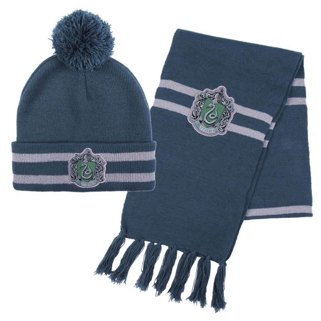 Harry Potter Ensemble bonnet et gants pour adultes | Gryffondor Serdaigle ou Serpentard Poufsouffle Bonnet tricoté à pompons | Taille unique, Poufflepuff, taille unique